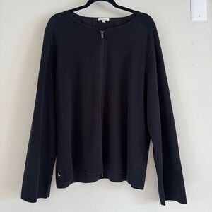 Lafayette 148 New York Black Zip Front Knit Jacket
